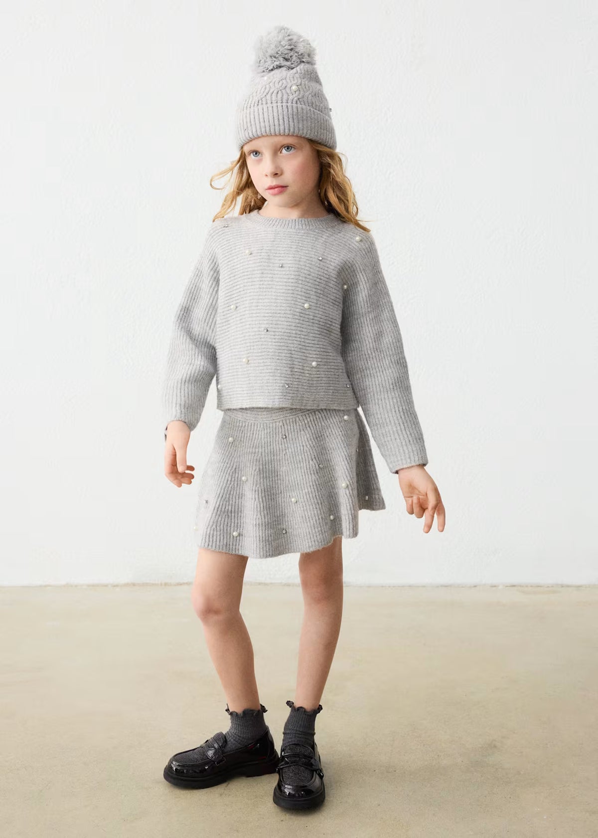 Knit Sweater with Pearls