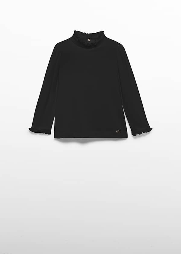 Abel & Lula Ruffle Trim Knit Turtleneck, 2 Colors Available - Little Miss Muffin Children & Home