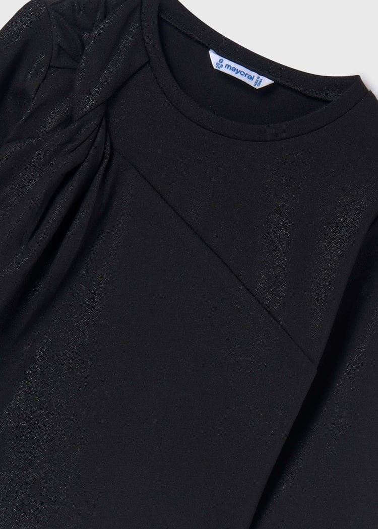 Mayoral Usa Inc Mayoral Girls Long Sleeve Knotted T-shirt in Black - Little Miss Muffin Children & Home