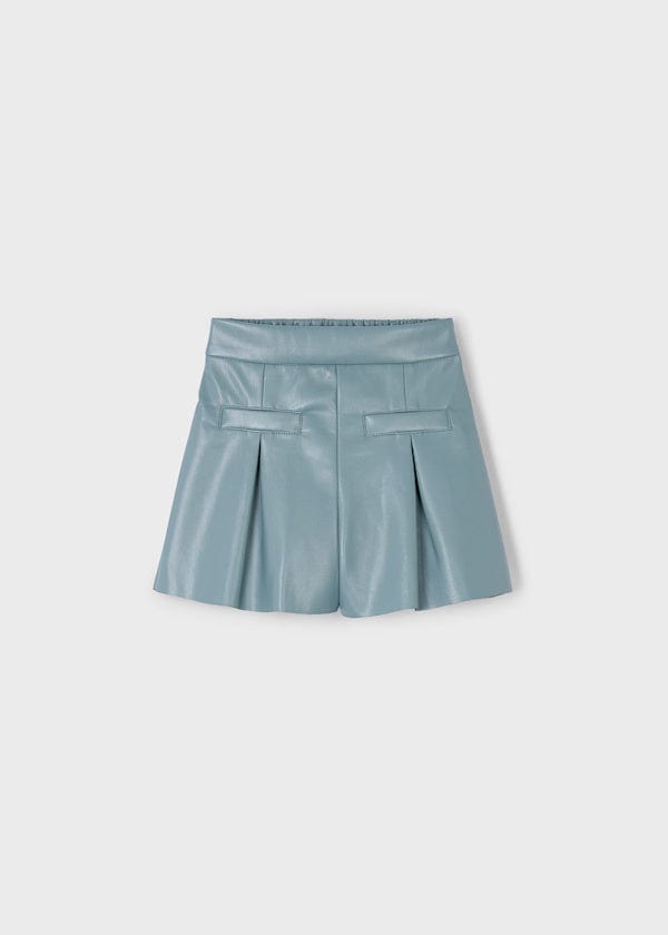 Mayoral Usa Inc Vegan Leather Pleated Shorts in Sage - Little Miss Muffin Children & Home