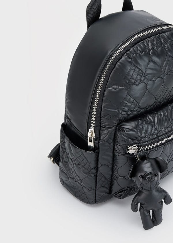 black leather quilted backpack purse Girl Metallic Padded Backpack
