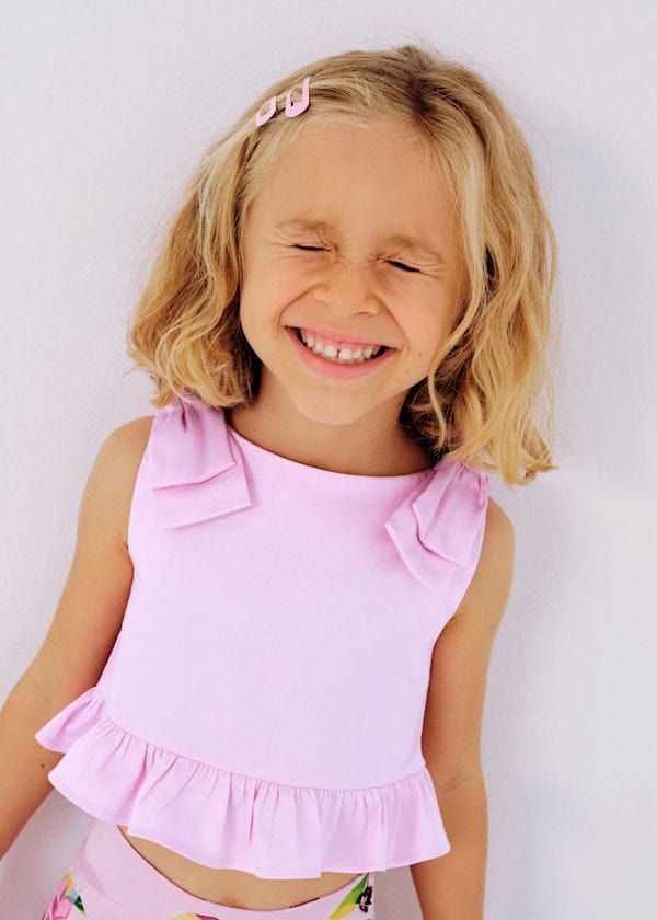 Mayoral Usa Inc Mayoral Printed Peplum Top in Mauve - Little Miss Muffin Children & Home