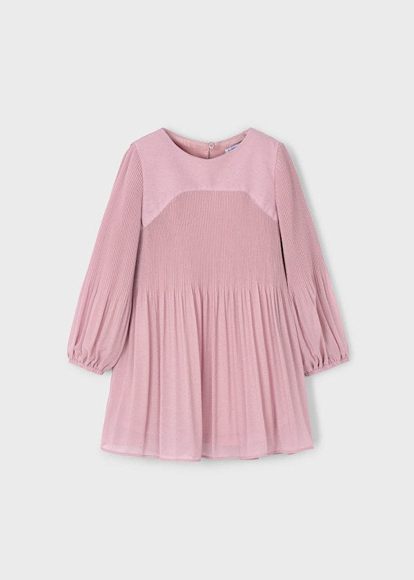 Mayoral Usa Inc Pleated Chiffon Dress in Makeup - Little Miss Muffin Children & Home