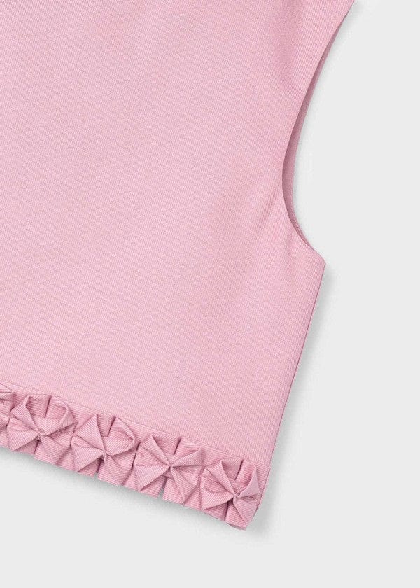 Mayoral Usa Inc Mayoral Sleeveless Pleated Trim Top in Blush - Little Miss Muffin Children & Home
