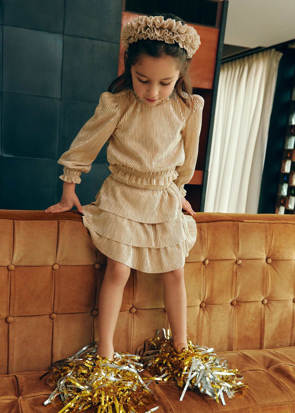 girls two piece pleated set for holiday