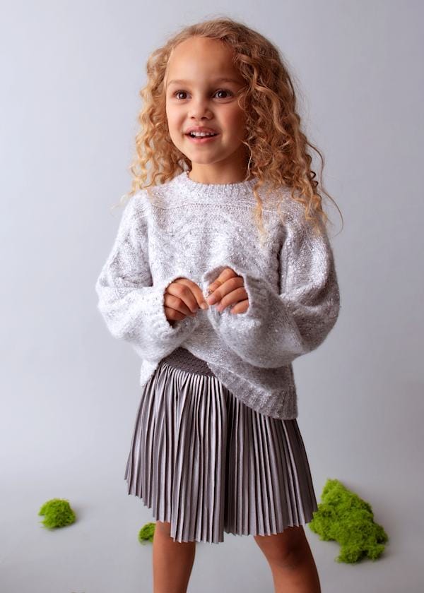 girls silver pleated skirt