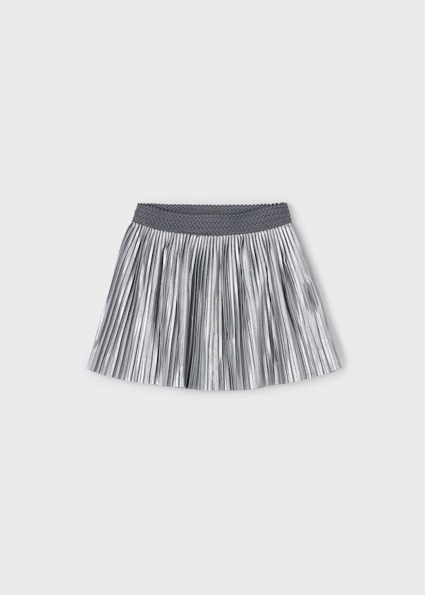 elastic waist band silver skirt