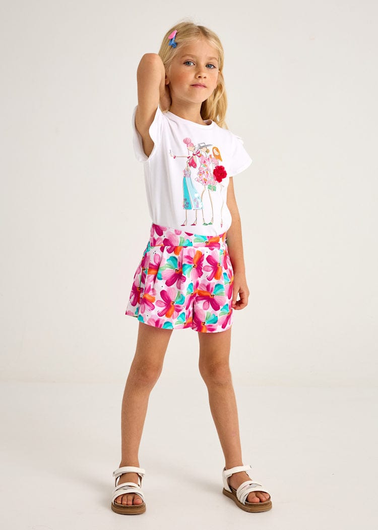 Mayoral Usa Inc Mayoral Floral Printed Shorts in Magenta - Little Miss Muffin Children & Home