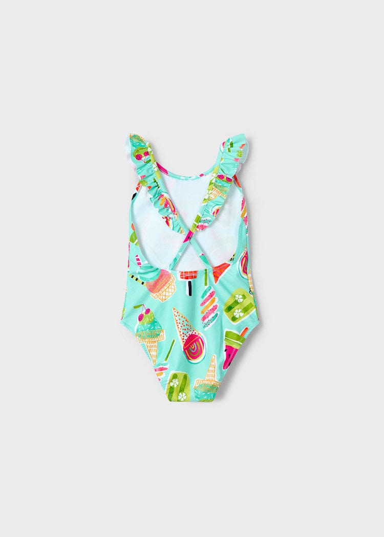 Mayoral Usa Inc Mayoral Ruffle Trimmed Printed Swimsuit in Aqua - Little Miss Muffin Children & Home