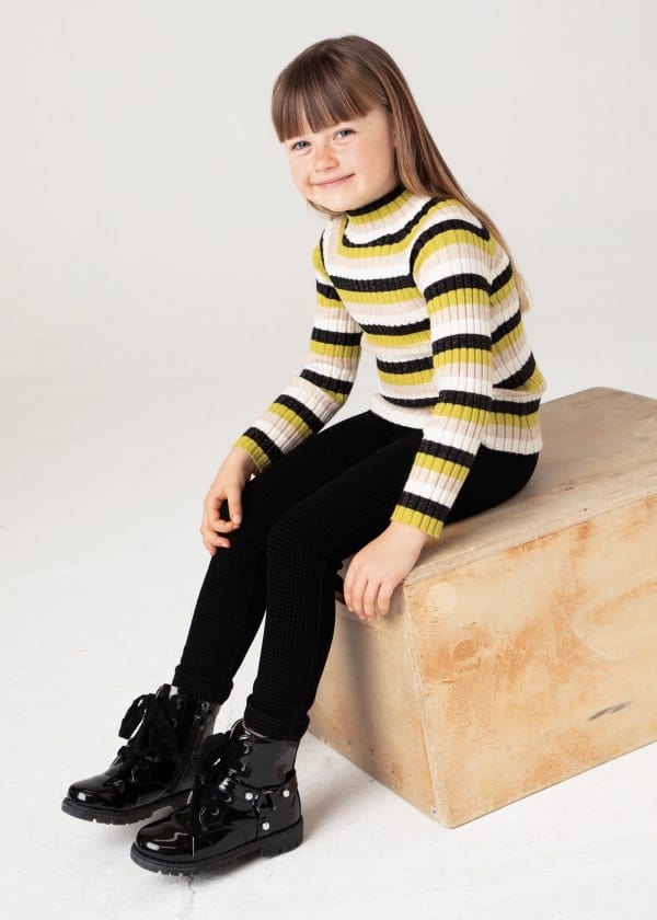 Mayoral Usa Inc Mayoral Girl Ribbed Mock Neck Sweater in Cirtonella - Little Miss Muffin Children & Home