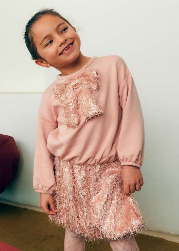 girl fringe sequin set