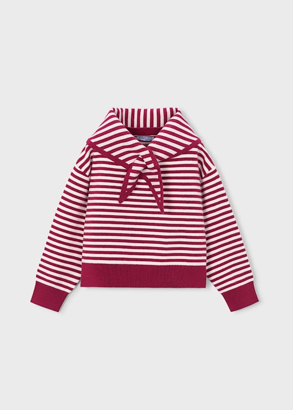 Striped Sweater with Matching Scarf