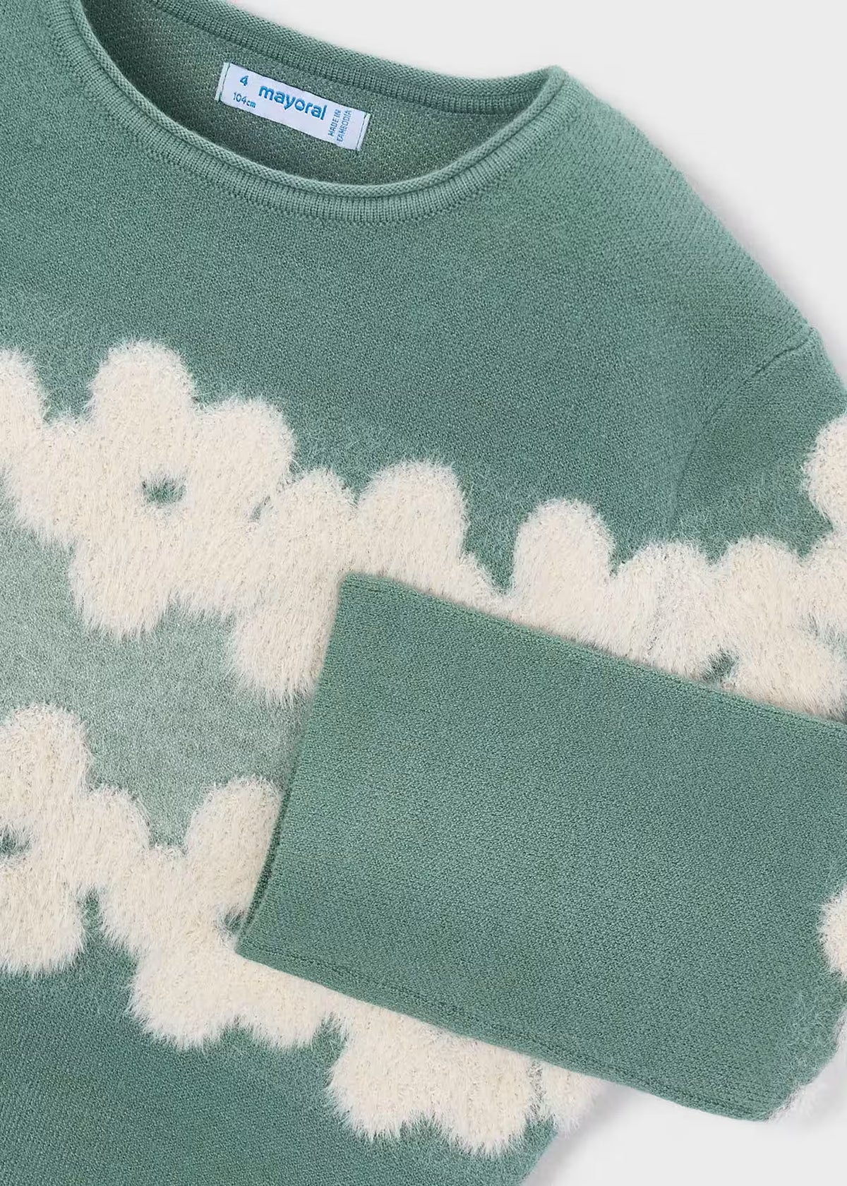Fuzzy Floral Jacquard Sweater