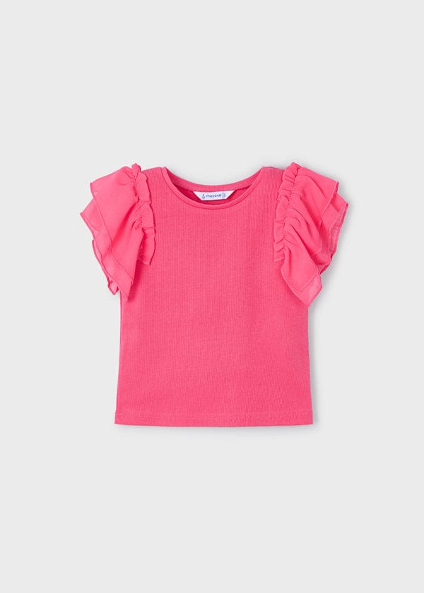 Mayoral Usa Inc Mayoral Ribbed Knit Top with Organza Flutter Sleeves - Little Miss Muffin Children & Home