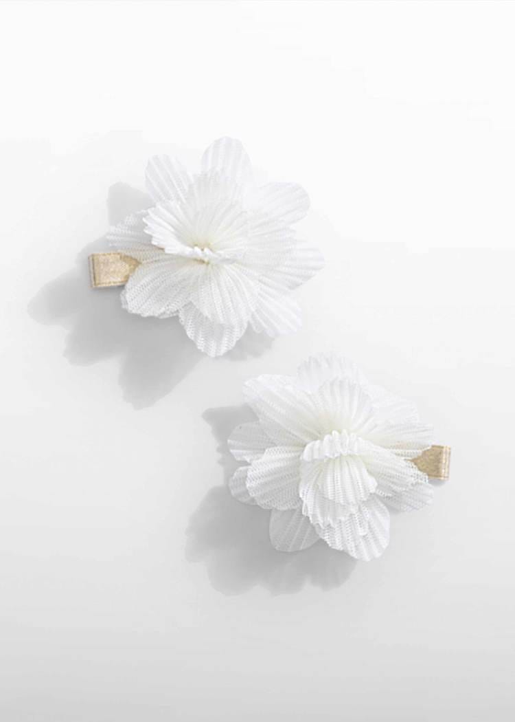 Tulle Hair Clip Set in Cream