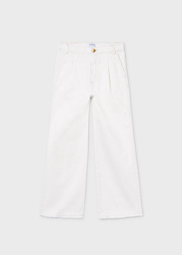 Raw Edge Twill Pleated Pants