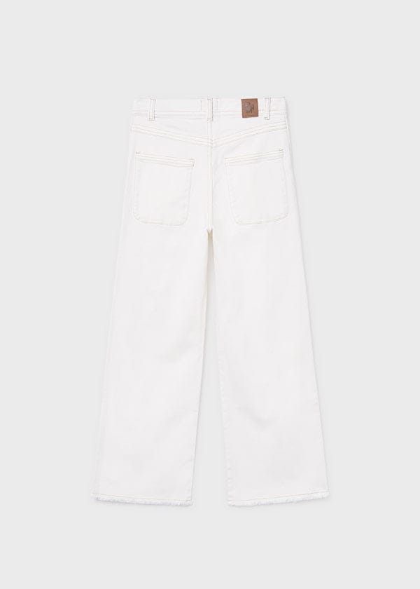 Raw Edge Twill Pleated Pants