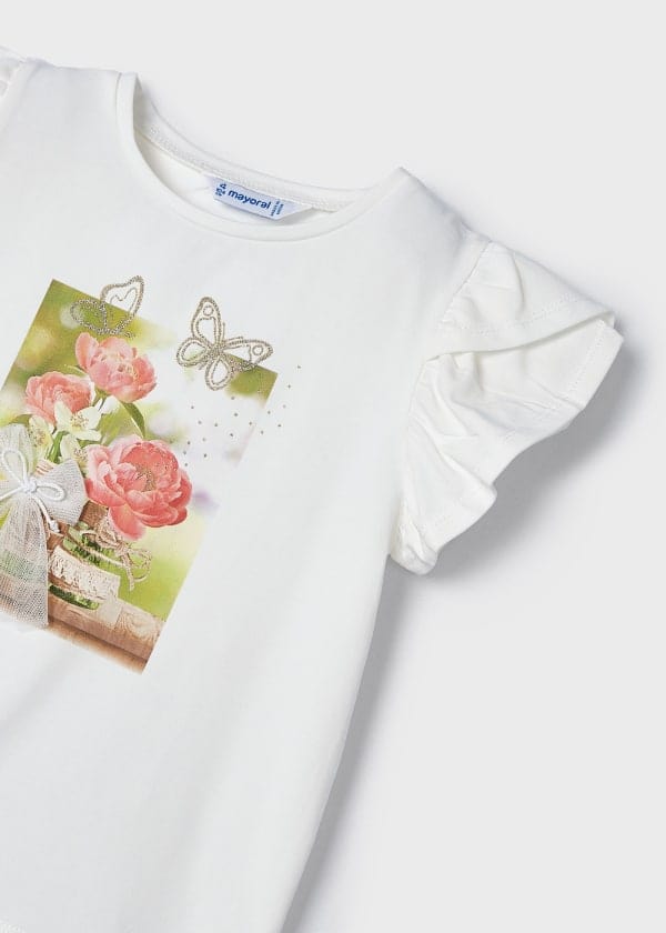 Mayoral Usa Inc Mayoral Printed Flutter Sleeve T-Shirt - Little Miss Muffin Children & Home