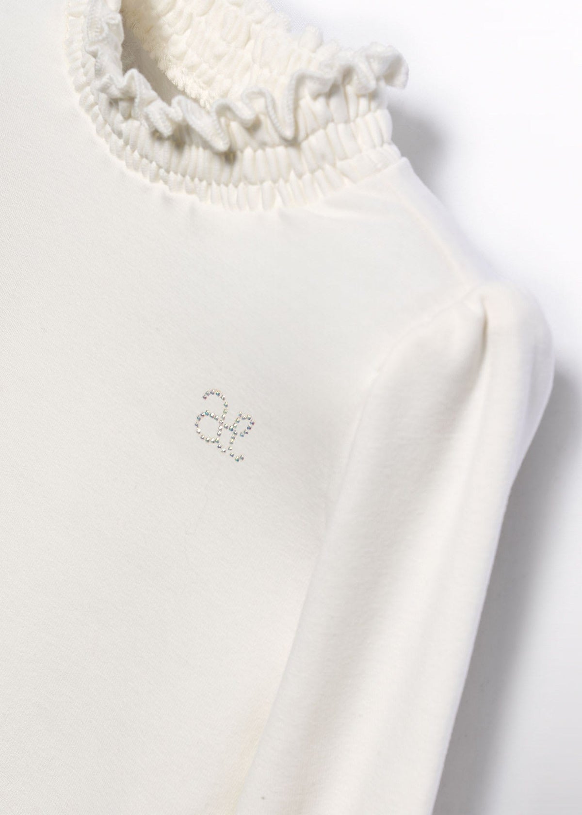 Abel & Lula Abel & Lula Ruffled Neck Sweater in Off White - Little Miss Muffin Children & Home