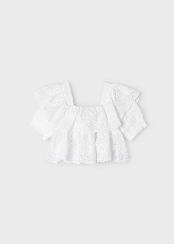 Mayoral Usa Inc Mayoral Ruffled Eyelet Top - Little Miss Muffin Children & Home