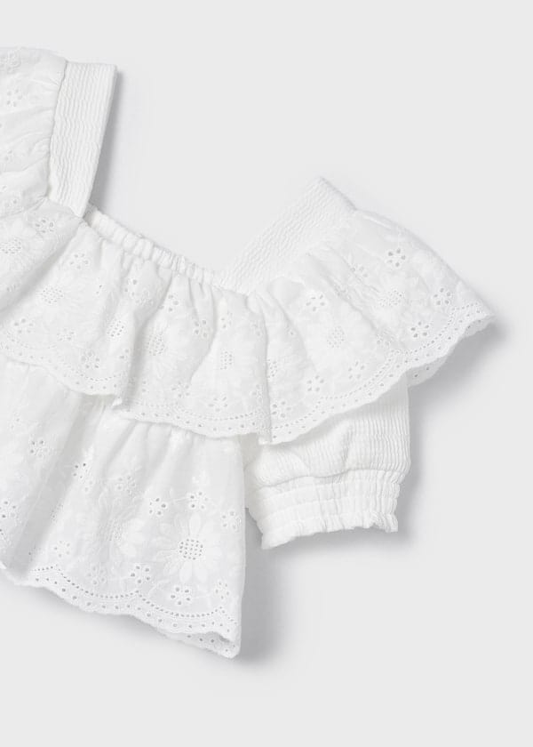 Mayoral Usa Inc Mayoral Ruffled Eyelet Top - Little Miss Muffin Children & Home
