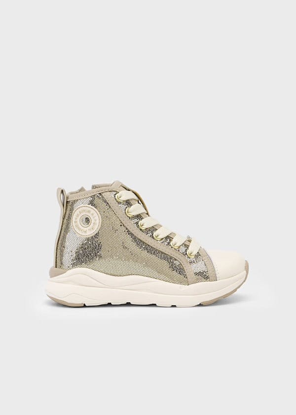 girls sparkle gold high top