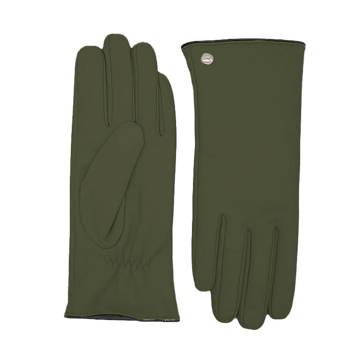 green leather gloves