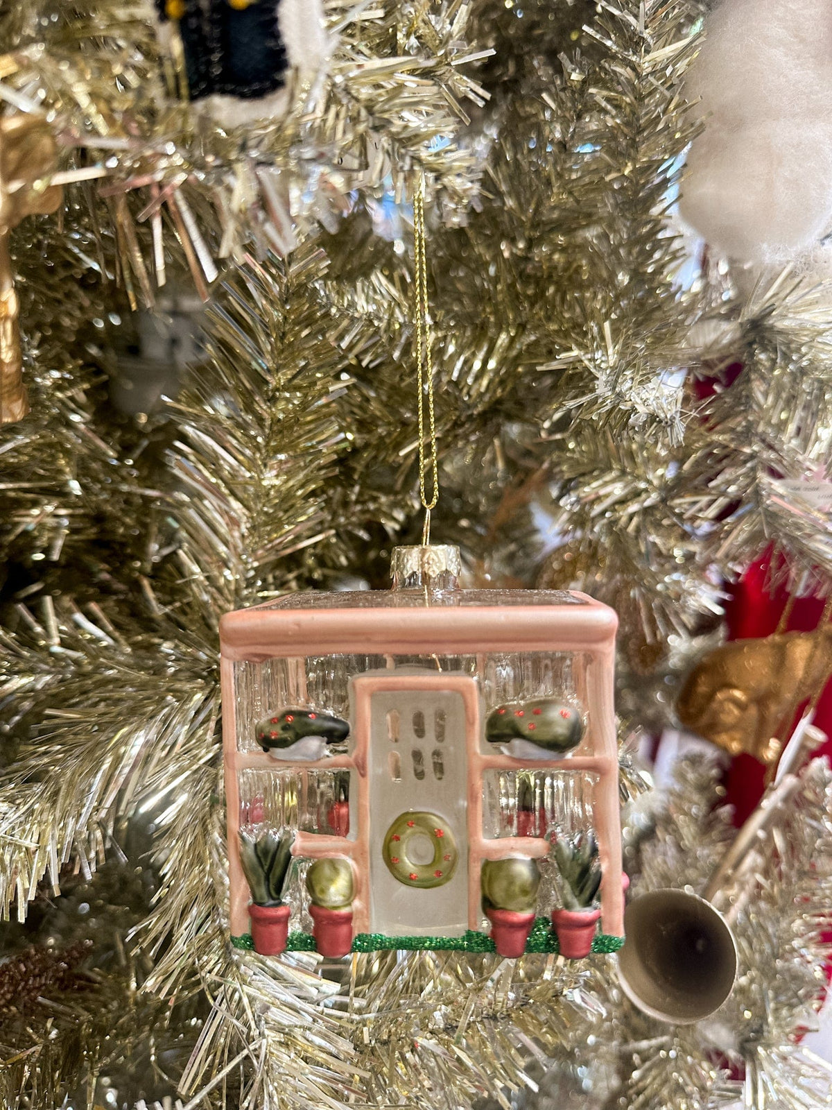 green house glass ornament