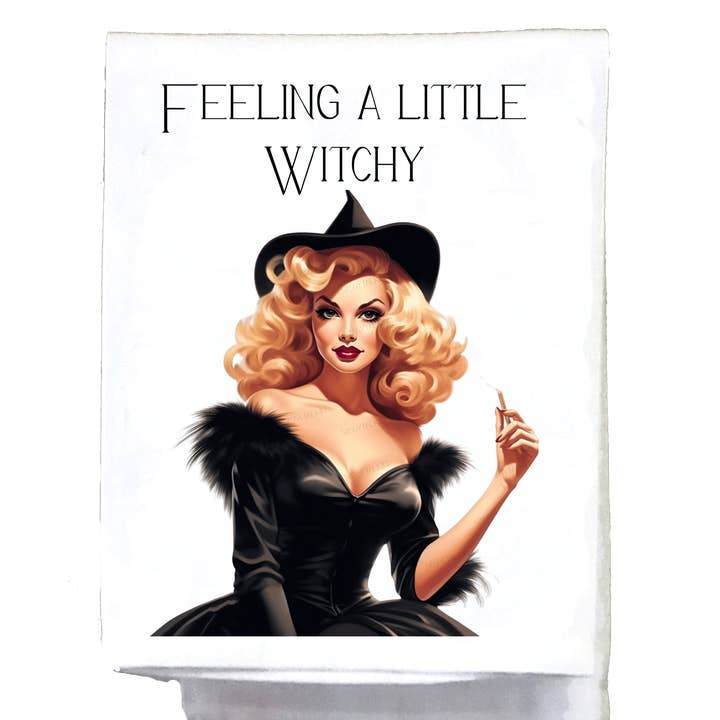 feeling a little witchy halloween towel