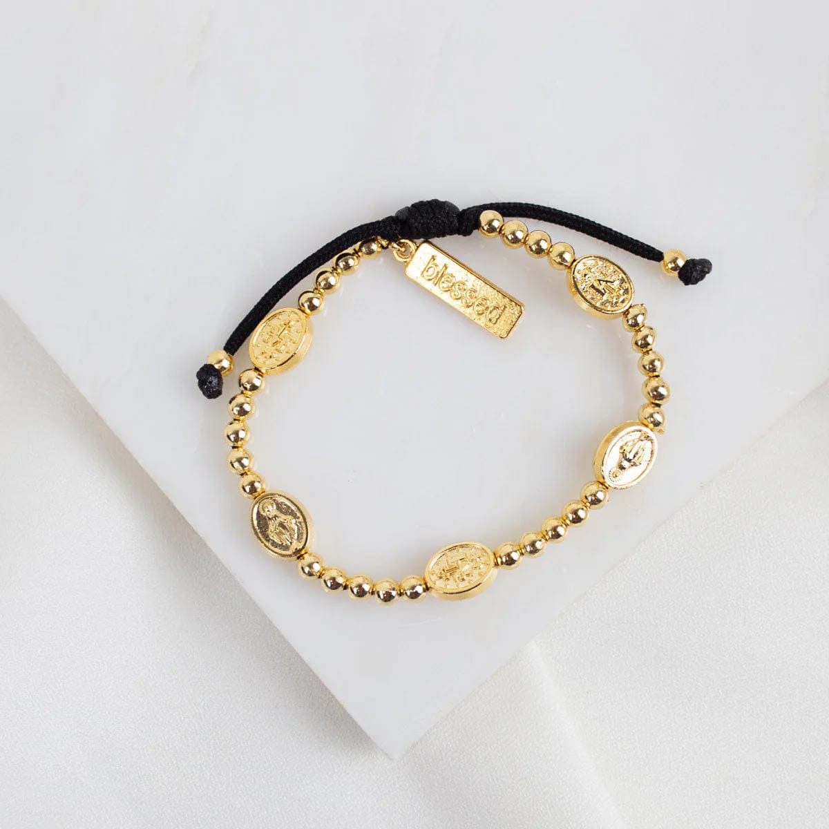 My Saint My Hero Held by Mary Blessing Bracelet - Gold - Little Miss Muffin Children & Home