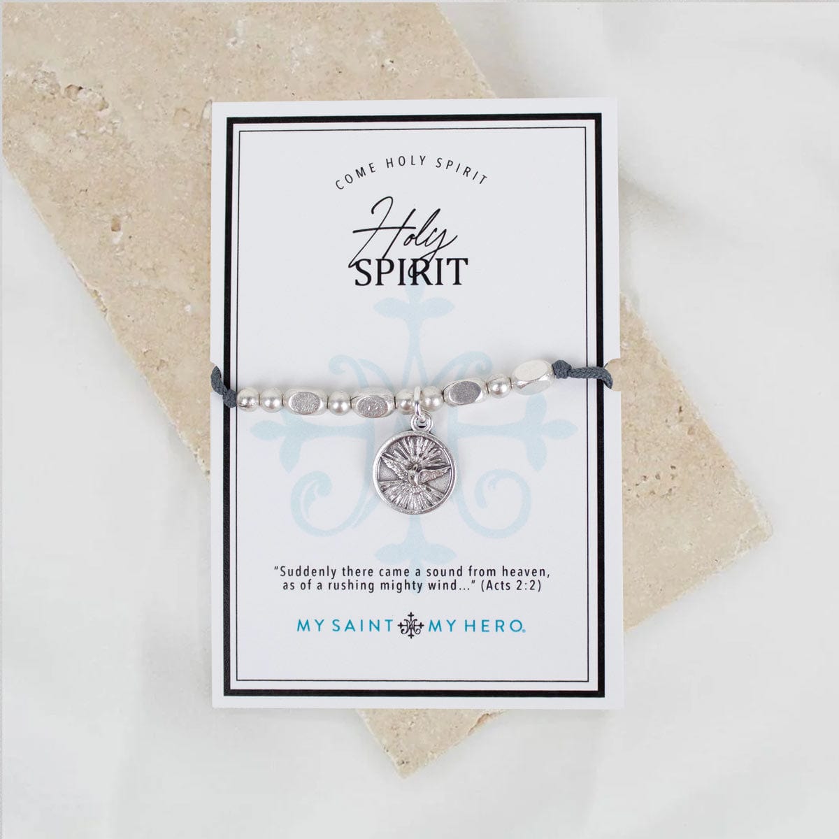 My Saint My Hero Little Saints Bracelet Holy Spirit - Silver - Little Miss Muffin Children & Home