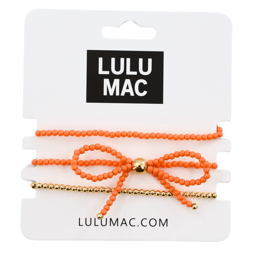 Orange Stackable Beaded Bracelets by Girlie Girl Originals