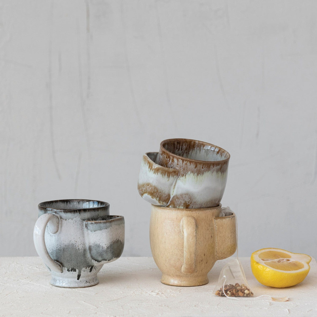 Creative Co-Op Creative Co-Op Stoneware Mug with Tea Bag Holder - Little Miss Muffin Children & Home