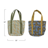 Creative Co-Op Creative Co-Op Cotton Waffle Weave Flower Tote Bag wPocket - Little Miss Muffin Children & Home