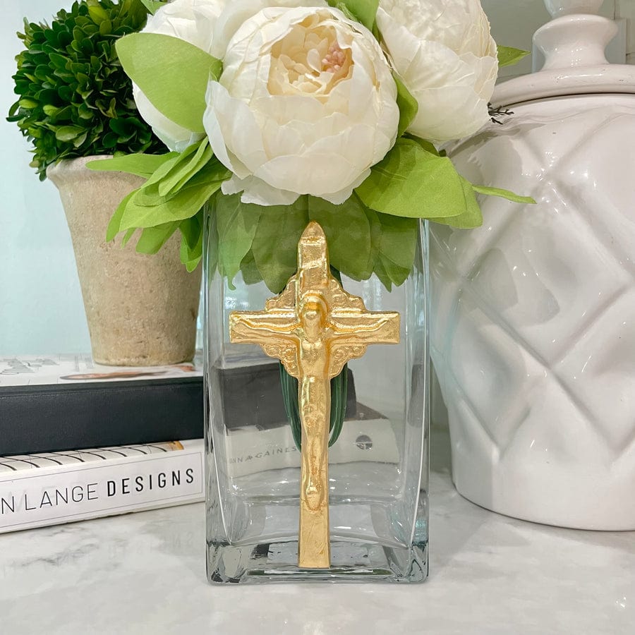 Susan Lange Designs Susan Lange Designs Rectangle Vase Crucifix - Little Miss Muffin Children & Home