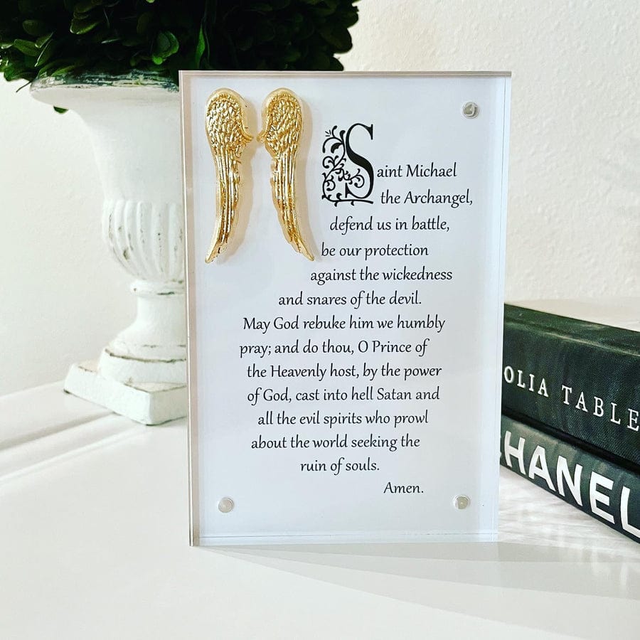 Susan Lange Designs Susan Lange Designs Prayer Acrylic Art 4x6 St Michael - Little Miss Muffin Children & Home