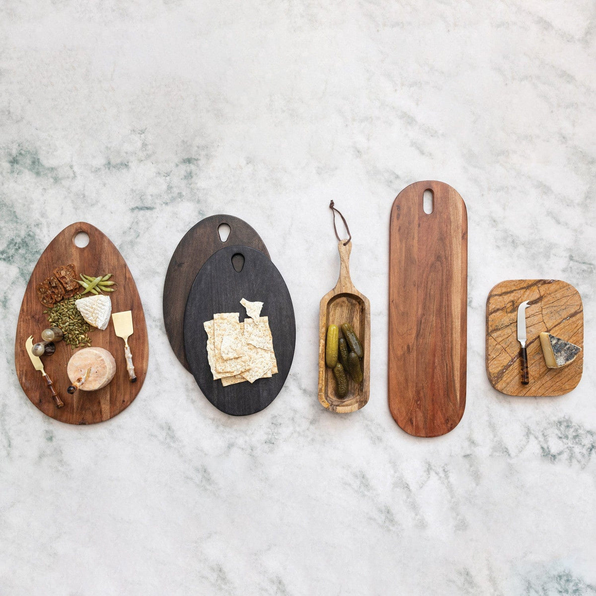 Creative Co-Op Creative Co-Op Acacia Wood Cheese/Cutting Board w/ Handle - Little Miss Muffin Children & Home