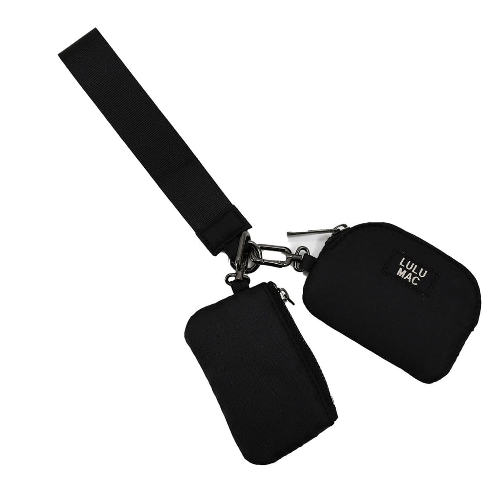 Black/Black Lulu Mac Double Pouch Wristlet