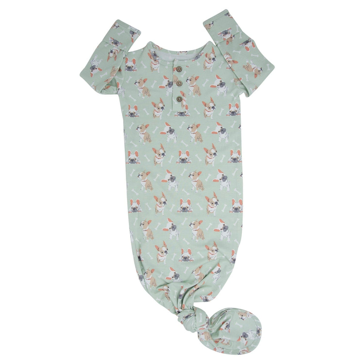 Sweet Bamboo Sweet Bamboo Knotted Gown Frenchie Fun - Little Miss Muffin Children & Home