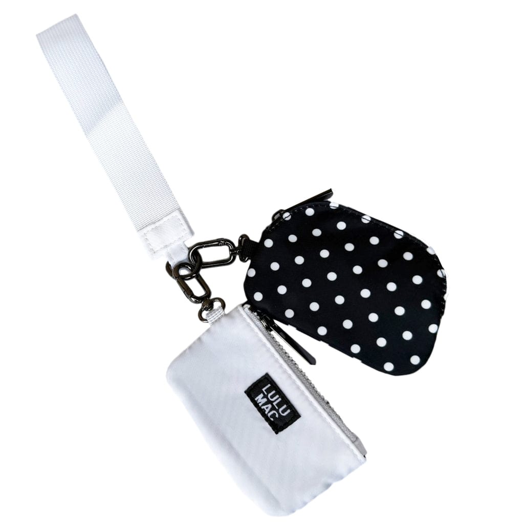 Black/White Dots Lulu Mac Double Pouch Wristlet