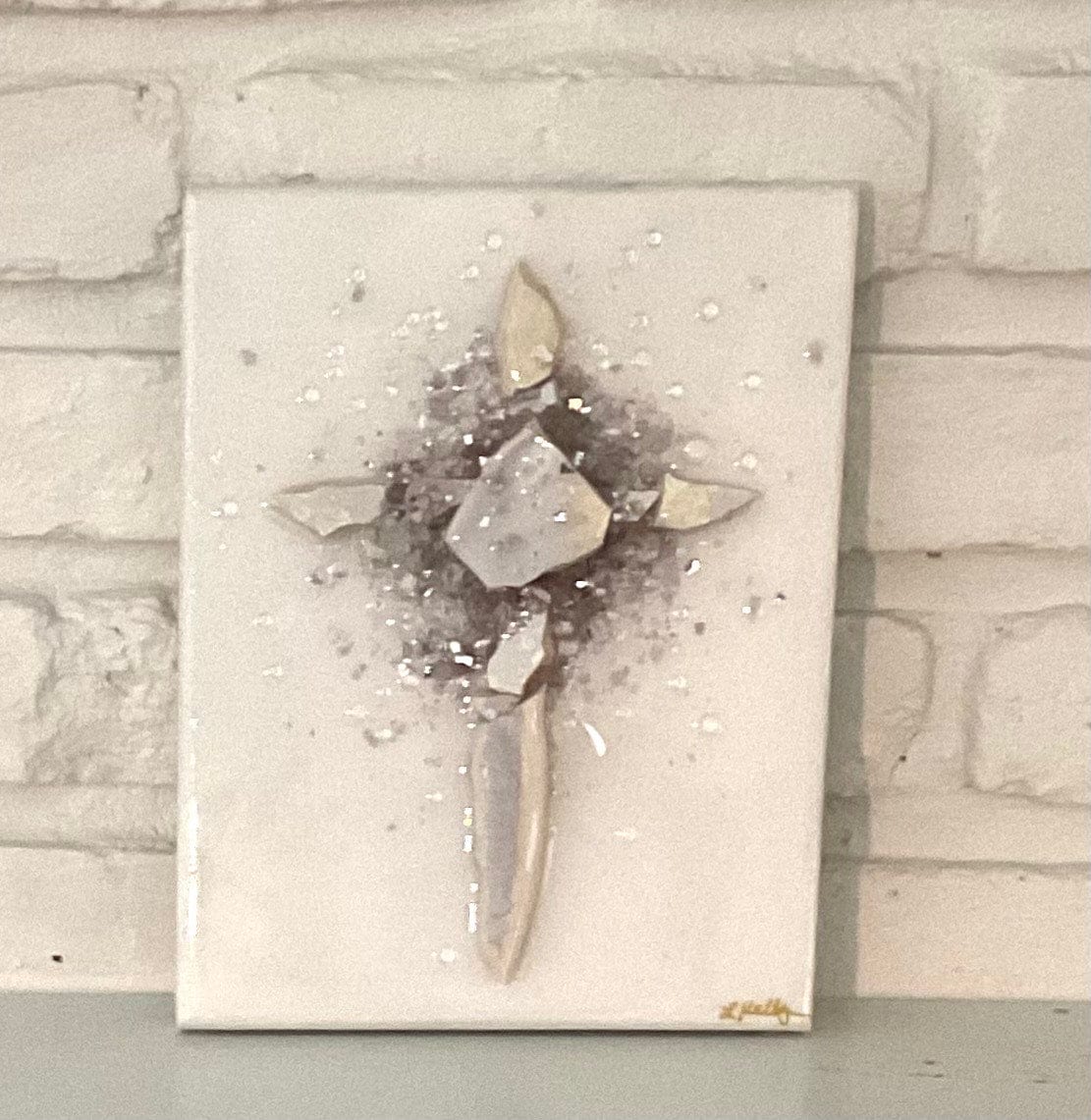 laurie kelly glass cross art