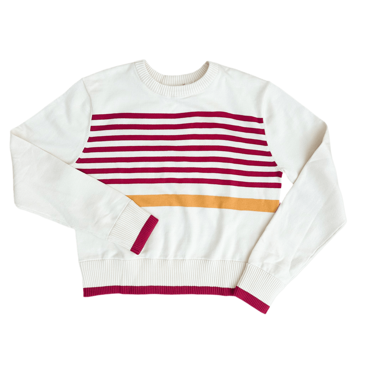 light weight cream multi stripe womens sweater