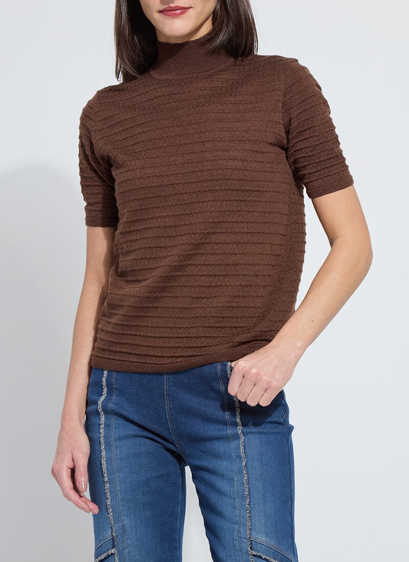 womens short sleeve high neck sweater