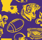 Bald Head Blues Fighting Tiger Gold All-Over Print on Purple Men's Albatross Polo - Little Miss Muffin Children & Home