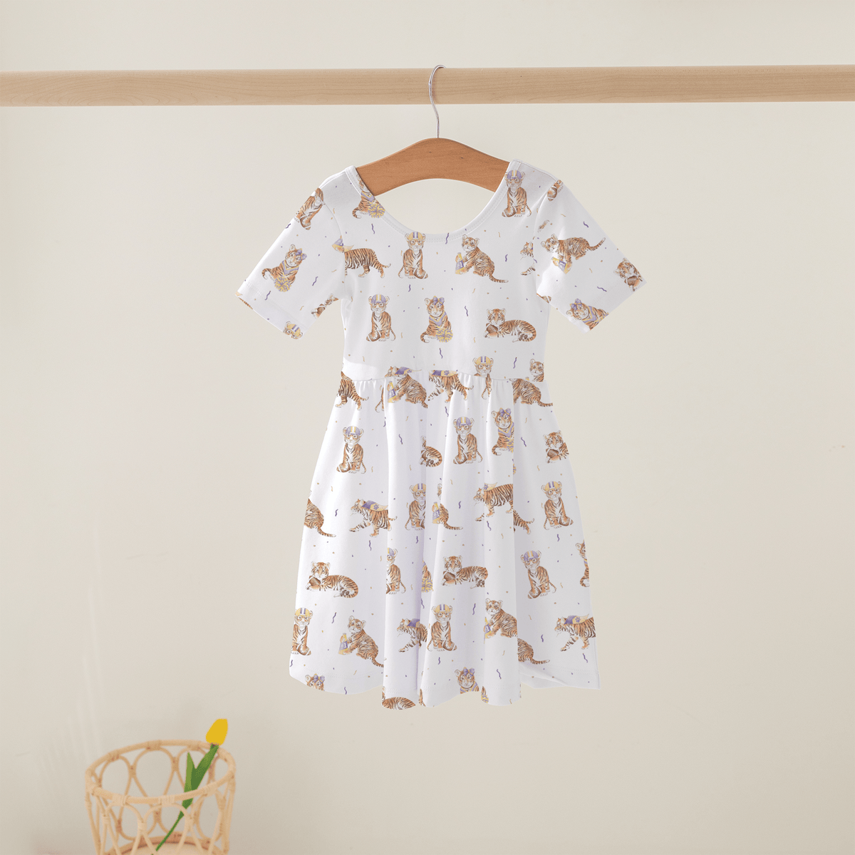 Nola Tawk Nola Tawk Louisiana's Most Valuable Cub Organic Cotton Twirl Dress - Little Miss Muffin Children & Home