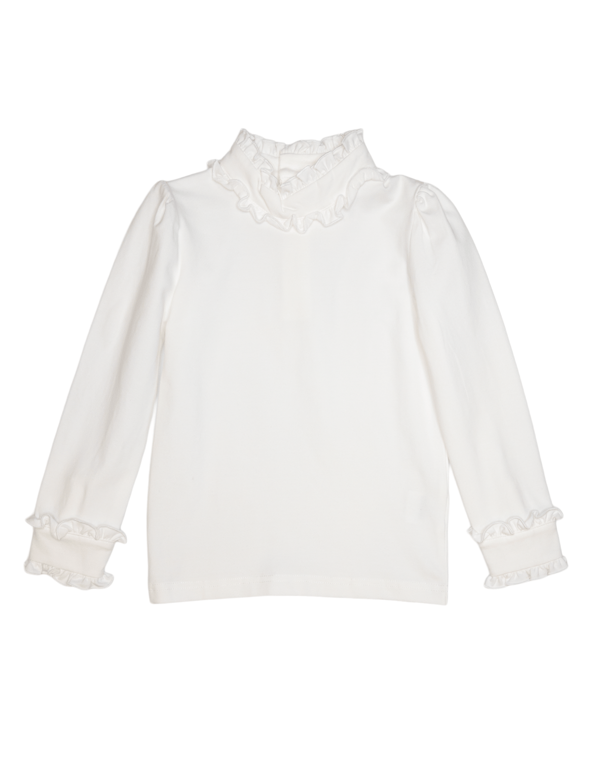 White blouse with ruffled details