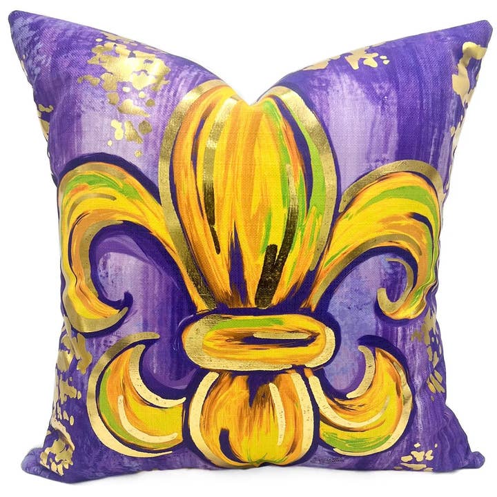 mardi gras fleur de lis pillow