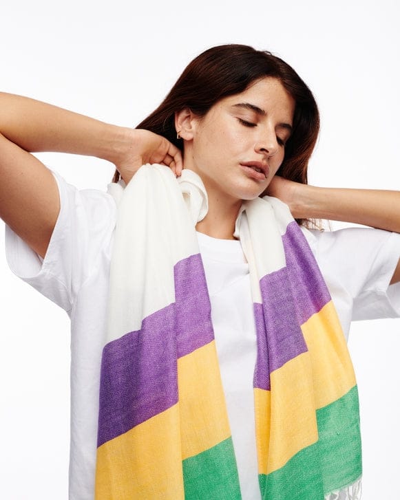 mardi gras 3 stripe scarf