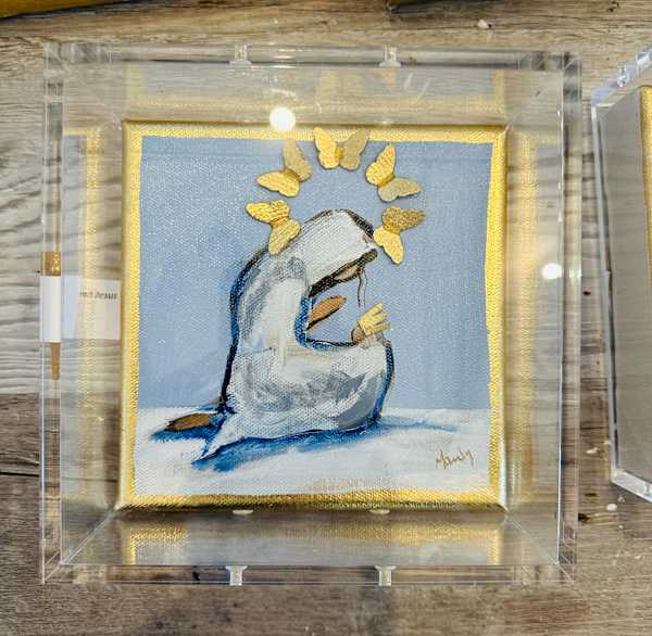 marianne painting in shadowbox