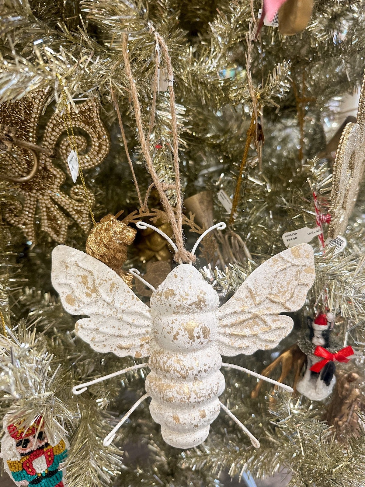 metal bee ornament christmas tree